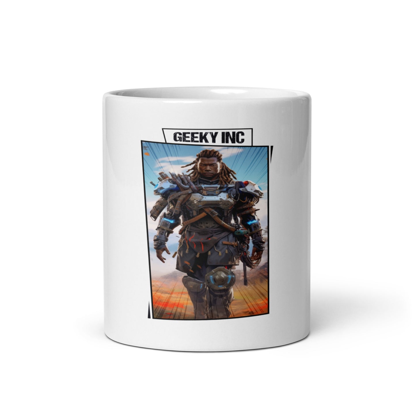 White glossy mug