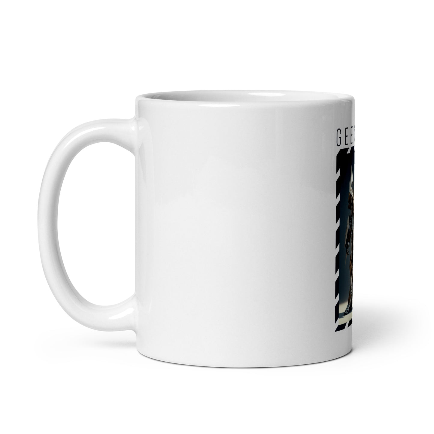 White glossy mug