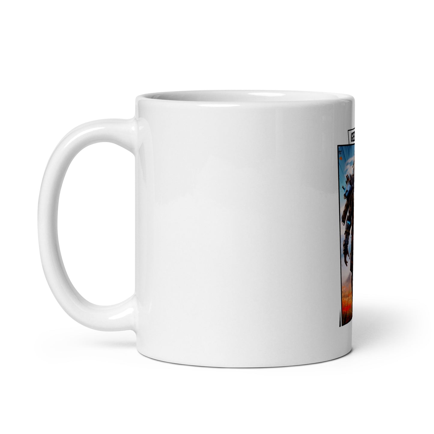 White glossy mug