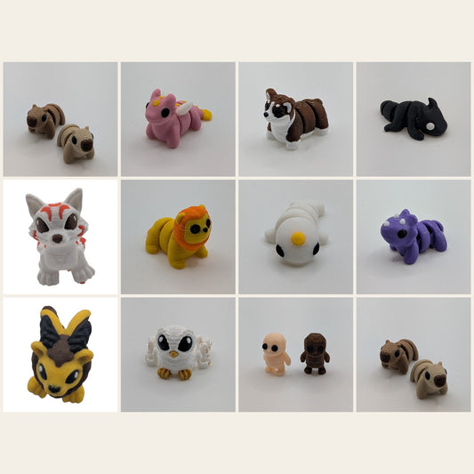 12 assorted Geeky Inc Mini Print figures