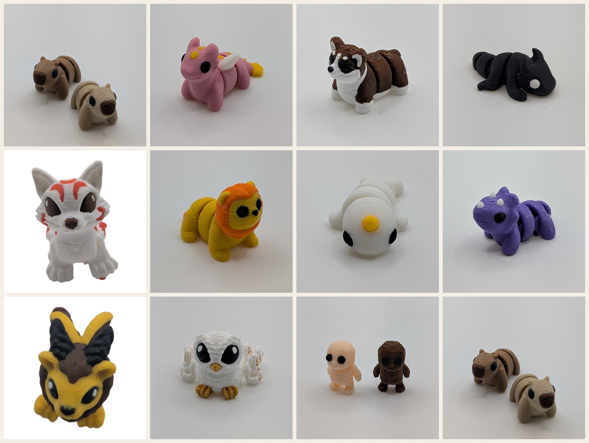 12 assorted Geeky Inc Mini Print figures