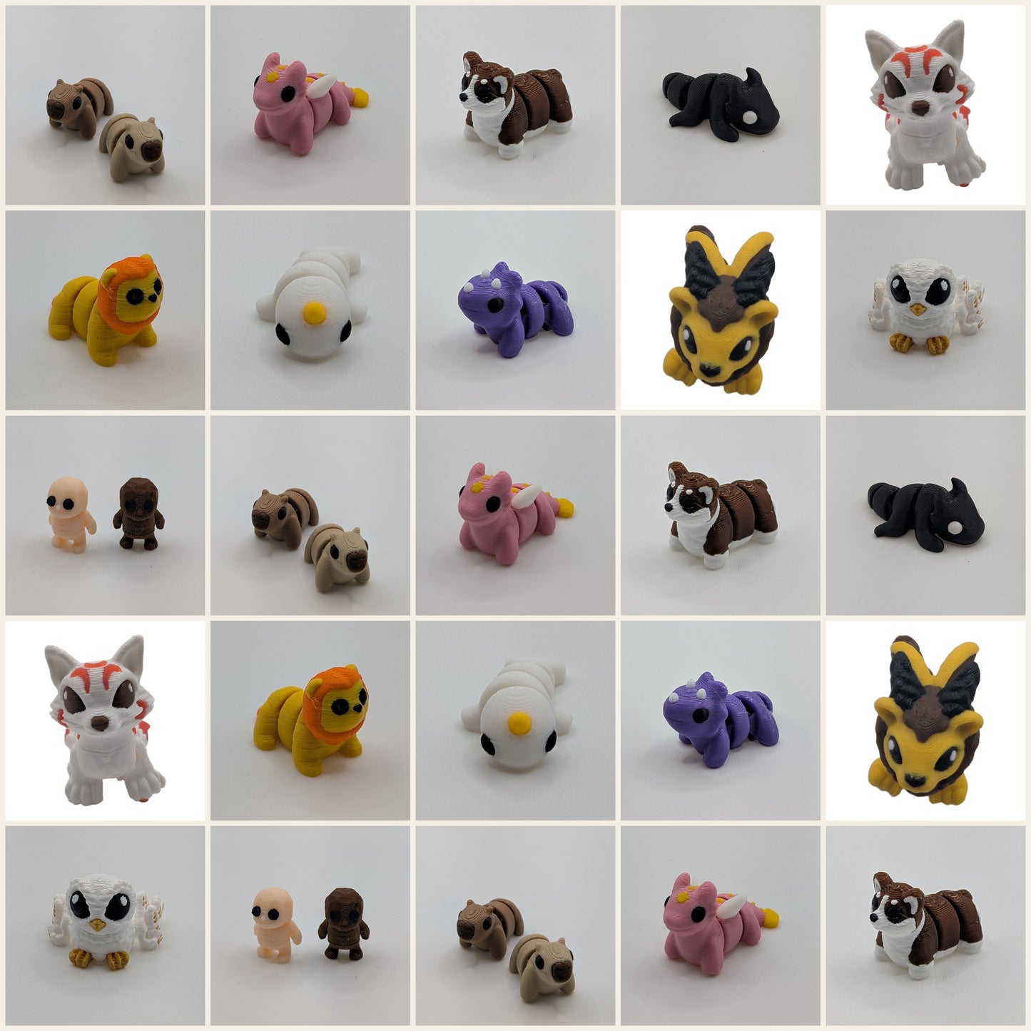 25 assorted Geeky Inc Mini Print figures