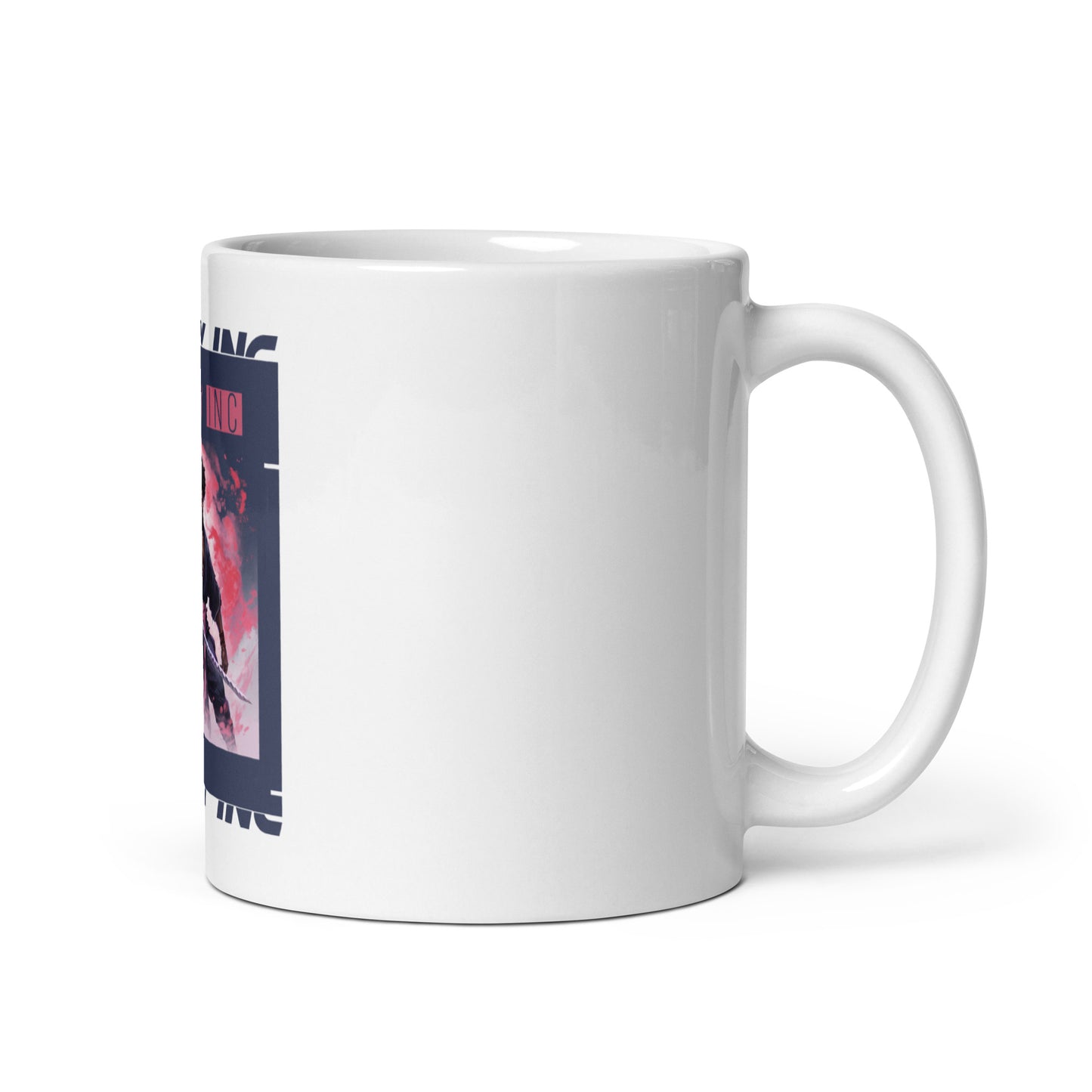 White glossy mug