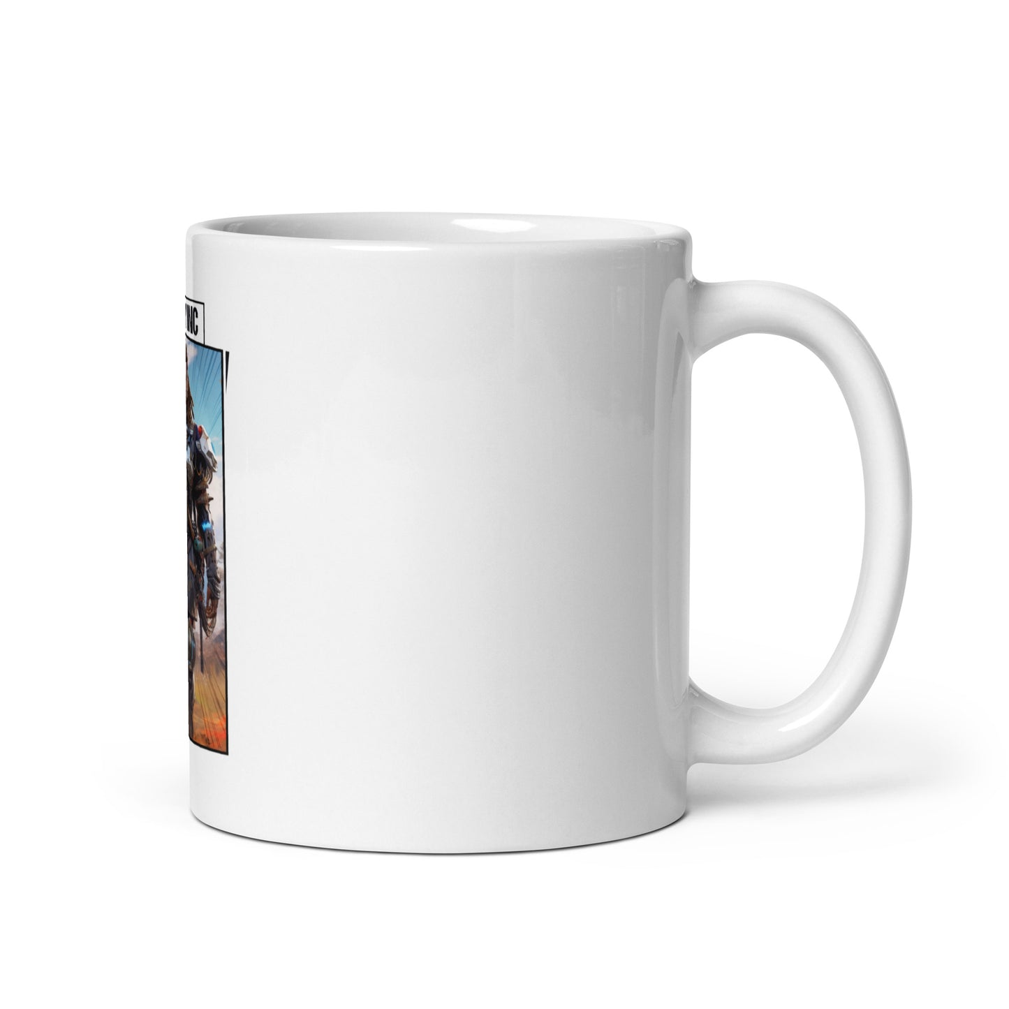 White glossy mug