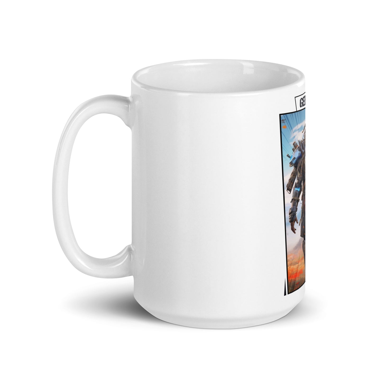 White glossy mug