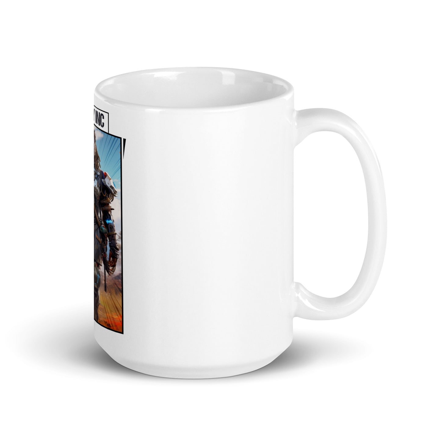 White glossy mug